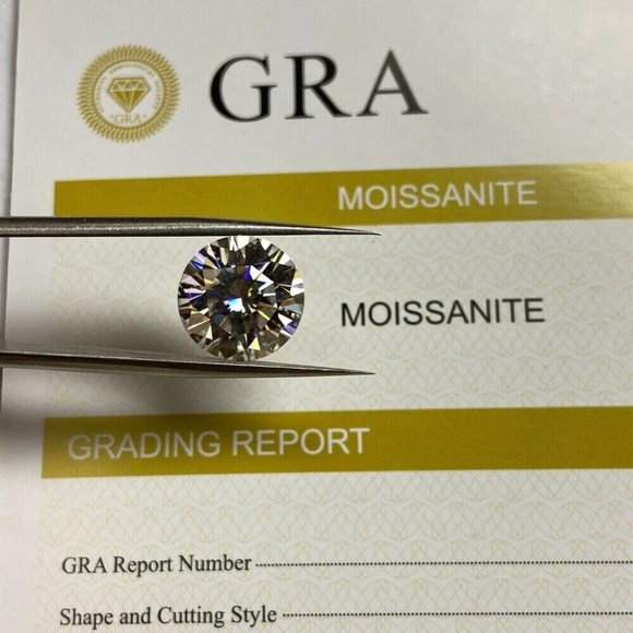 GRA Certified Loose Moissanite Round Stones D VVS1 All Sizes 5mm - Picture 8 of 9